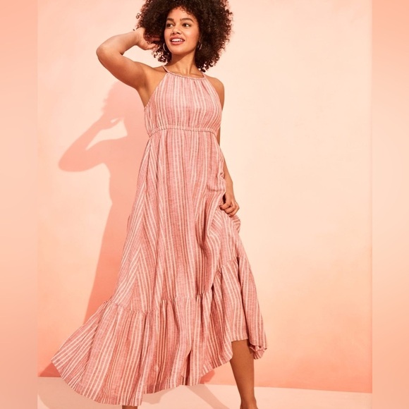 Old Navy Dresses & Skirts - Old Navy Waist-Defined Braided-Strap Dobby Stripe Maxi Dress